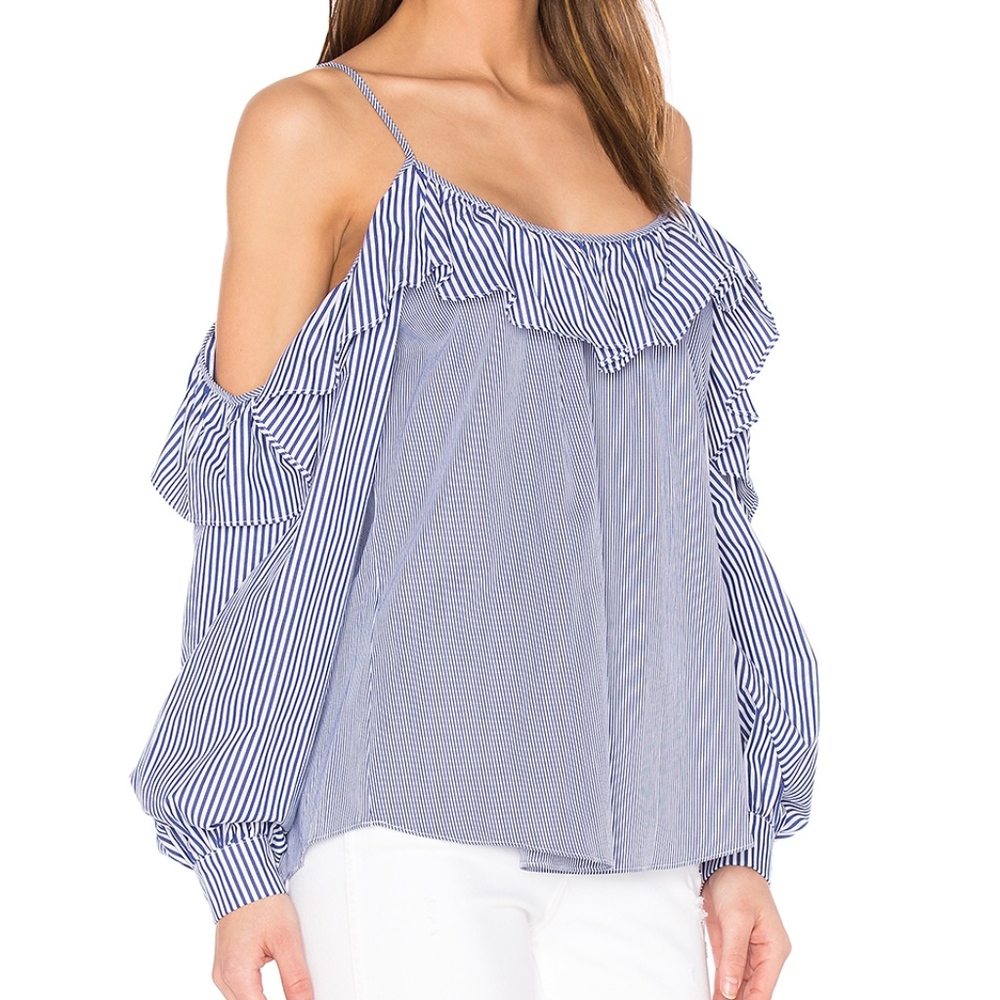 SOLD Parker Maureen Combo Blouse Powder Blue